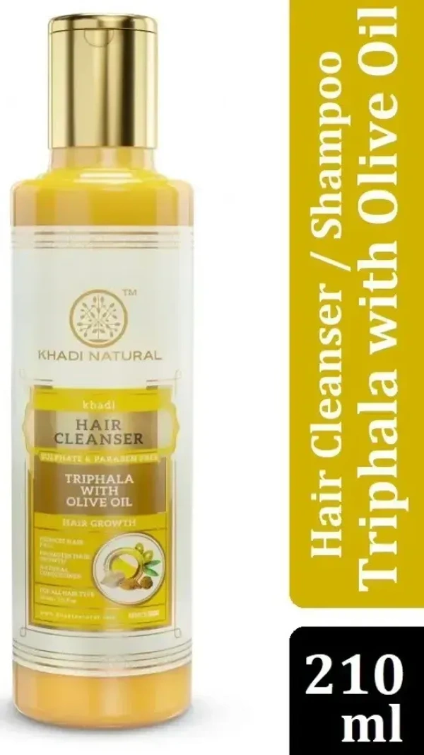 Khadi Herbal Triphala With Olive Oil Cleanser& Shampoo Sulphate Paraben Free, 210 ml - 210 ml