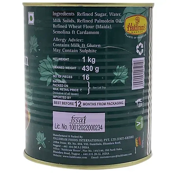 Haldiram's Haldiram Gulab Jamun Tin, 1 kg - 1 Kg