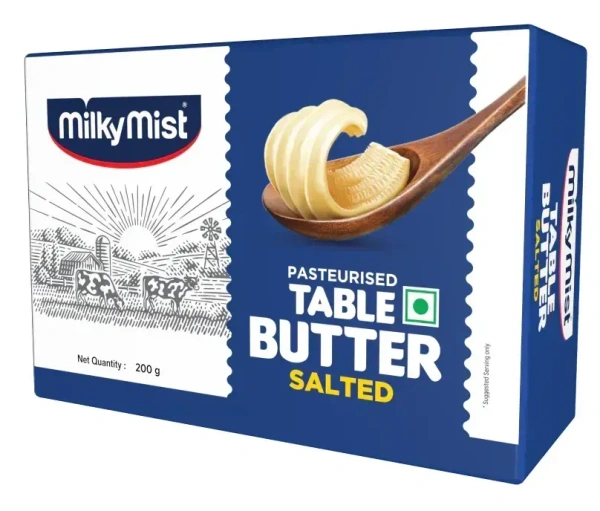 Milky Mist Table Butter Salted, 200g - 200g