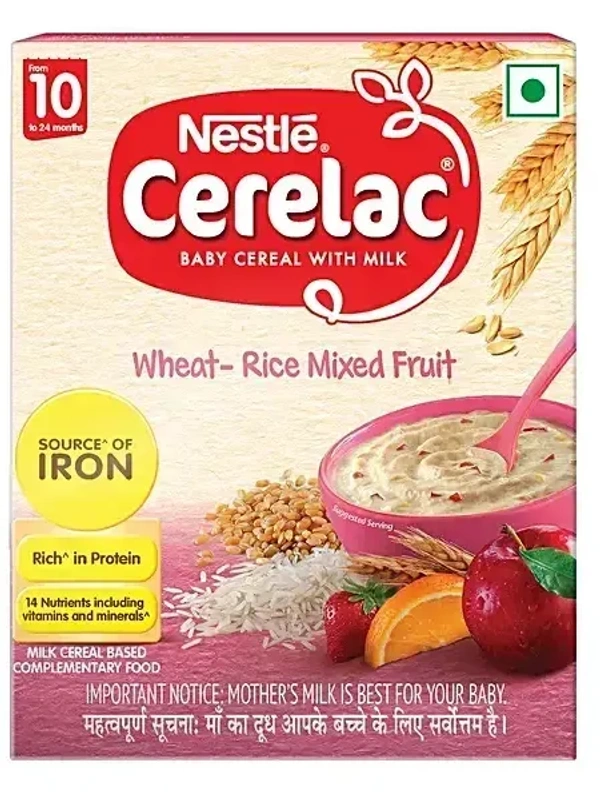 Nestle Cerelac Wheat Rice Mixed Fruit (10 To 24 Months), 300g - 300g