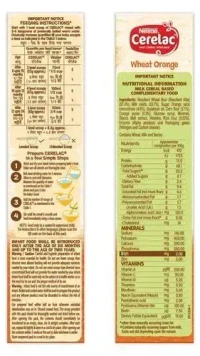 Nestle Cerelac Wheat Orange Baby Cereal With Milk 8 to 12 months, 300g - 300g