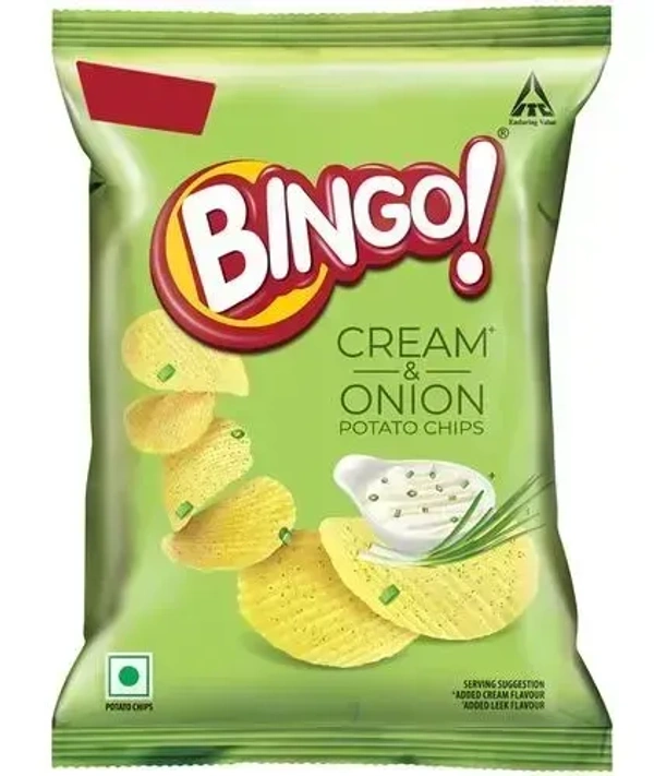 Bingo Yumitos Potato Chips Cream and Onion, 52g - 50g