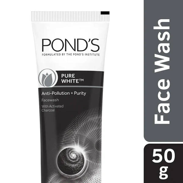 Pond's Ponds Pure Detox Anti-Pollution Purity Face Wash With Activated Charcoal, 50g - 50g