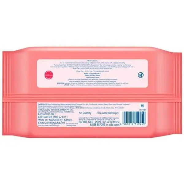Johnson's Baby Skin Care Wipes, 72 pcs