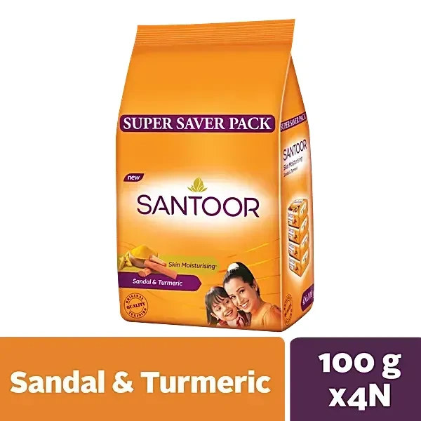 Lexus Bathing Soap Sandal& Turmeric Soap Pack of 4X100g, 400g