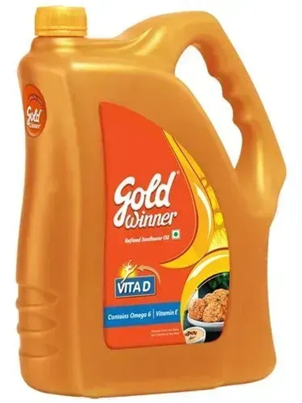 Gold Winner Refined Sunflower Oil Can, 5 ltr - 5ltr