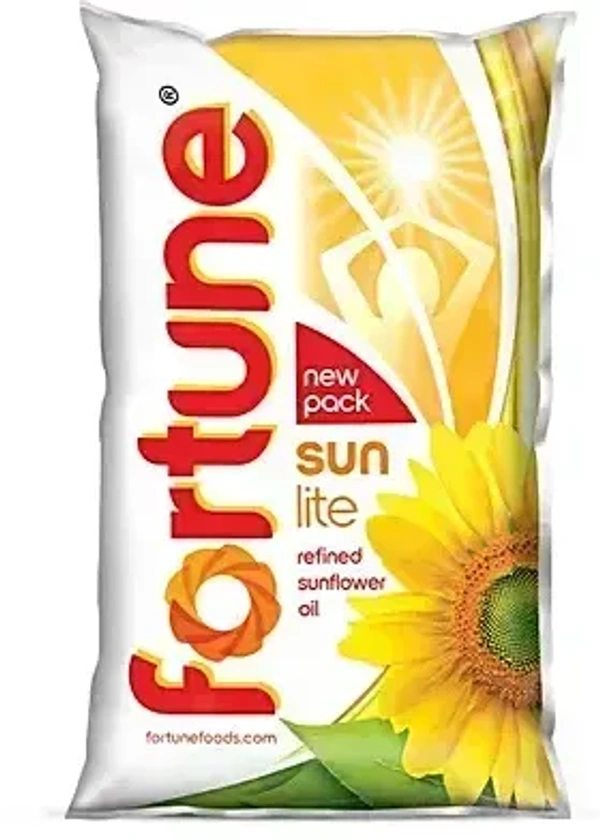 Fortunr Fortune Sunlite Refined Sunflower Oil Pouch, 1 ltr