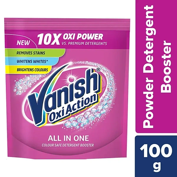 Vanish All In One Colour Safe Detergent Booster Powder Pouch, 100g - 100g