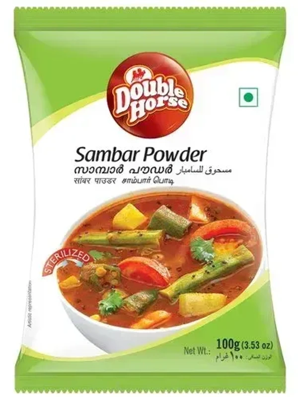 Double Horse Sambar Powder Pouch, 100g - 100g