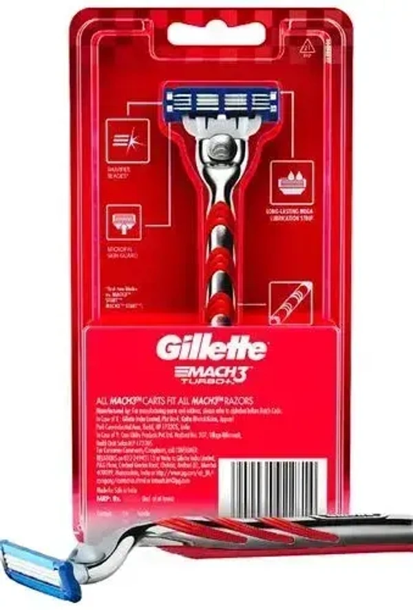 Gillette Mach 3 Special Edition Turbo Plus Shaving Razor With Advanced Anti-Friction Coating, 1 pcs - 1 pcs