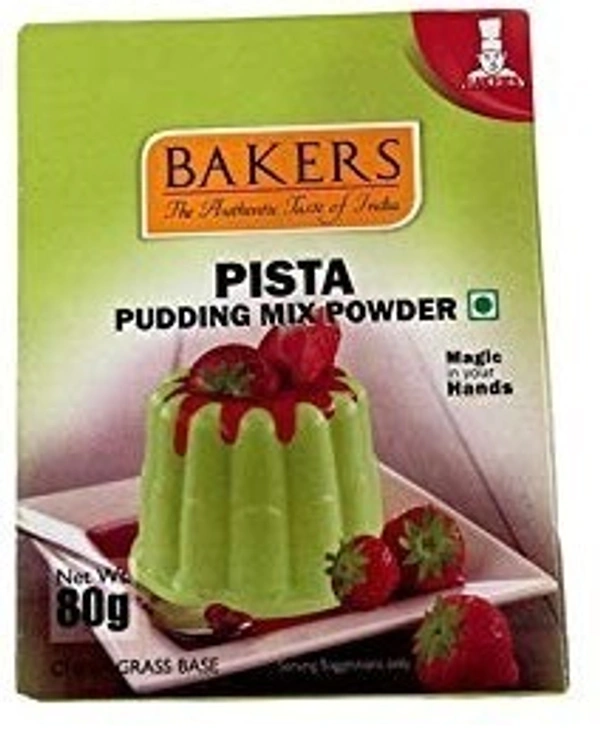 Bakers Pista Pudding Mix Powder, 80g - 80g