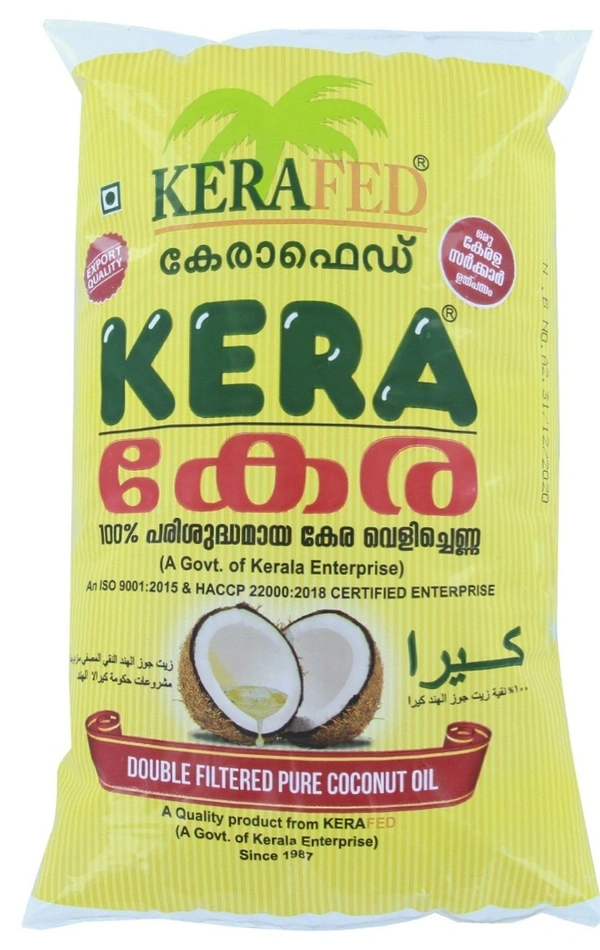Kera Coconut Oil Pouch, 1 ltr - 1Ltr