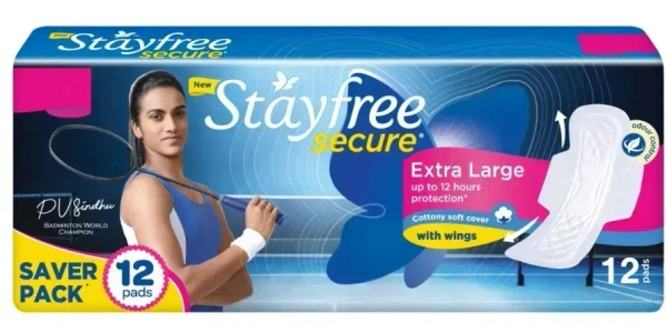 StayFree Stayfree Secure Xl Dry Cover 12 Pads, 12 pads - 12 pads