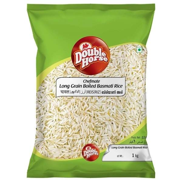 Double Horse Chefmate Long Grain Boiled Basmati Rice Pouch, 1 kg - 1 Kg