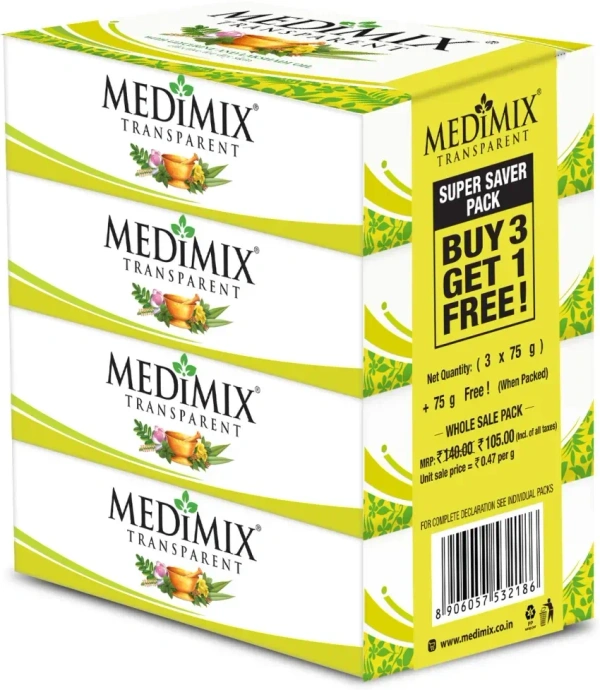 Medimix Transparent Soap (Buy 3 Get 1), 500g - 500g