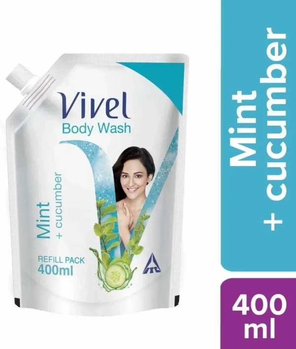 Vivel Body Wash Mint + Cucumber Refill Pack, 400 ml - 400 ml
