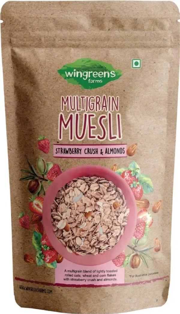 Wingreens Multigrain Muesli Strawberry Crush& Almond, 400g - 400g