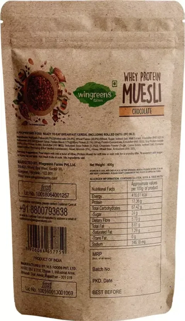 Wingreens Whey Protein Muesli Chocolate