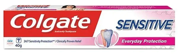 Colgate Sensitive Everyday Protection Anticavity Toothpaste Tube, 40g - 40g