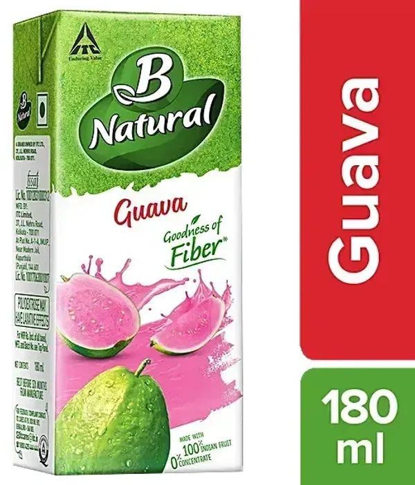 B Natural Juice - Gauva, 200ml Carton - 200ml