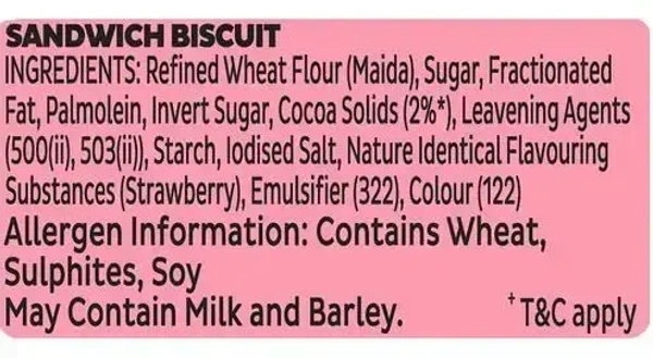 Oreo Cadbury Oreo Strawberry Creme Sandwich Biscuit, 46g - 43.75g