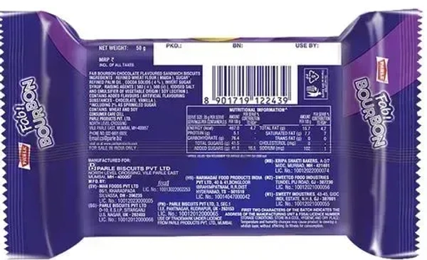 Parle Fab Bourbon Chocolate, 60g