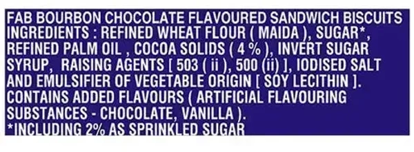 Parle Fab Bourbon Chocolate, 60g