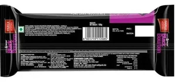 Parle Platina Hide / Seek Black Bourbon Choco Creme Sandwich, 100g - 100g