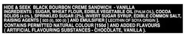 Parle Platina Hide / Seek Black Bourbon Choco Creme Sandwich, 100g - 100g