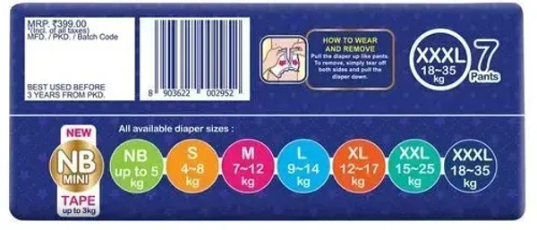 Mamy Poko MamyPoko Pants Extra Absorb Triple Extra Large (XXXL), 7 pants