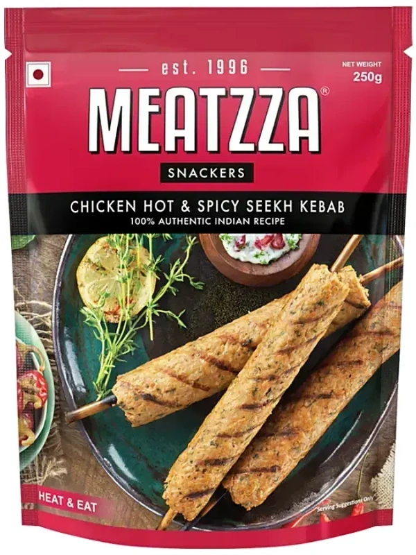 Meatzza Chicken Seekh Kebab Hot / Spicy, 500g - 500g