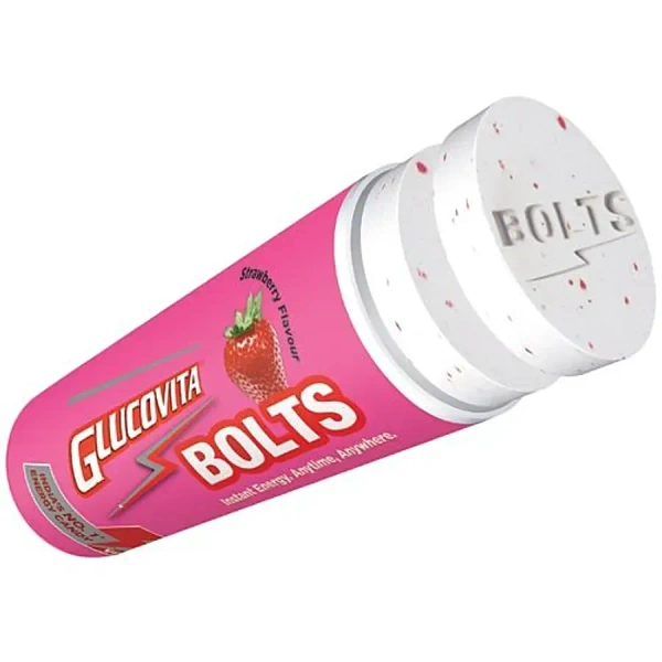 Glucovita Instant Energy Bolts - Strawberry, 18g - 18g