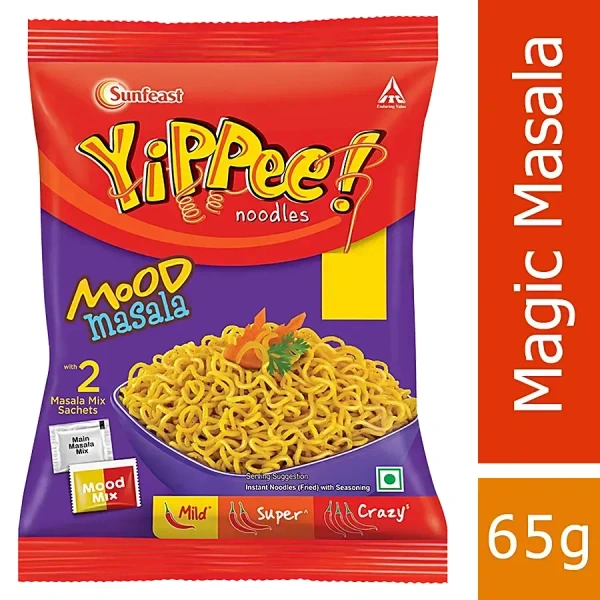 Yippee Sunfeast Yippee Noodles Mood Masasla Pouch, 70g - 65g