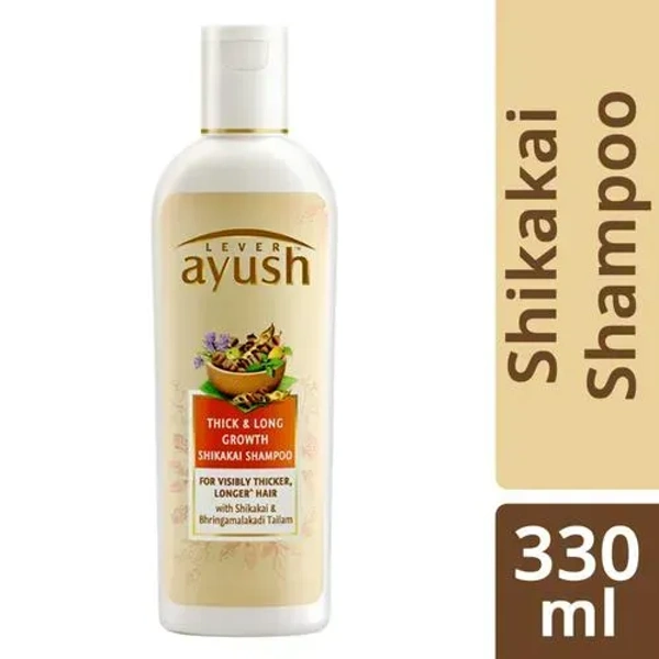 Lever Ayush Thick& Long Growth Shikakai Shampoo, 330 ml - 330 ml