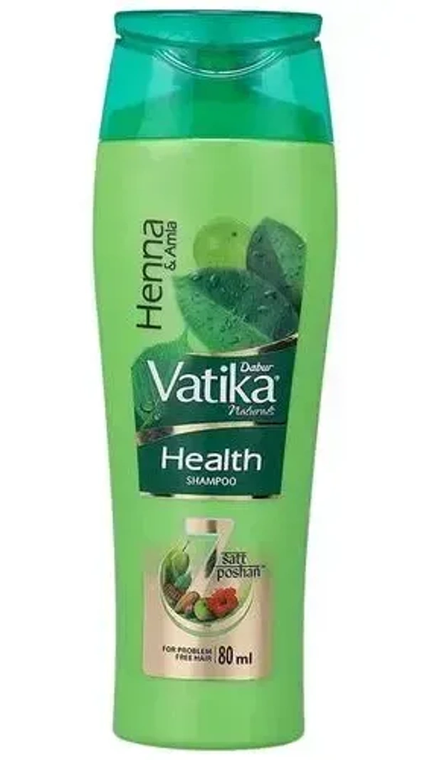 Dabur Vatika Health Shampoo Henna& Amla Power of 7 Natural Ingredients, 80 ml - 80 ml