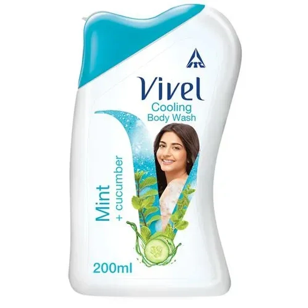 Vivel Body Wash Mint + Cucumber, 200ml - 200ml