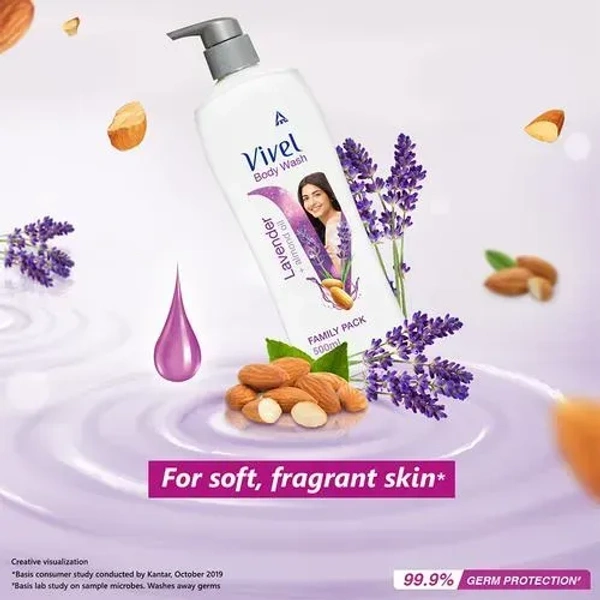 Vivel Body Wash Lavender + Almond Oil, 500 ml - 500 ml