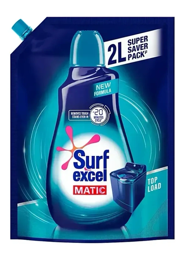 Surf Excel Detergent Liquid Matic Top Load Pouch, 2 ltr - 2 ltr
