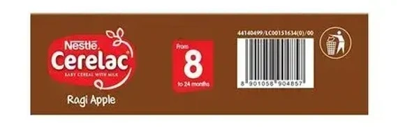 Nestle Cerelac Baby Cereal With Milk Ragi Apple From 8 To Months, 300g - 300g