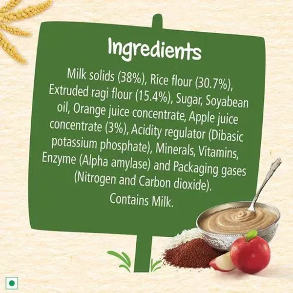 Nestle Cerelac Baby Cereal With Milk Ragi Apple From 8 To Months, 300g - 300g
