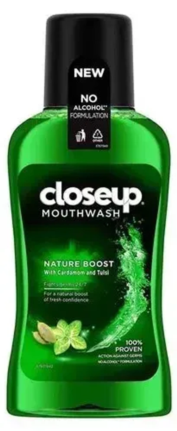 Close Up Closeup Mouthwash Nature Boost With Cardamom And Tulsi, 250 ml - 250 ml