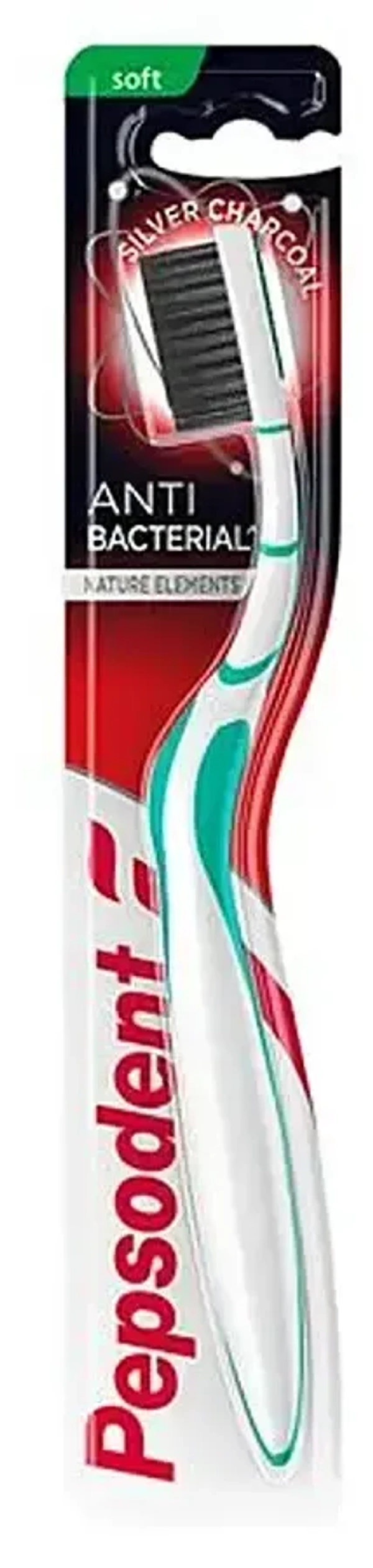 Pepsodent Toothbrush Anti Bacterial Silver Charcoal Soft, 1 pcs - 1 pcs