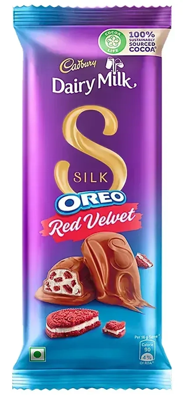 Dairy Milk Cadbury Dairy Milk Silk Chocolate Bar Oreo Red Velvet, 60g