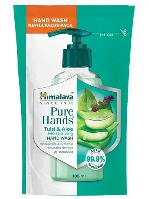 Himalaya Pure Hands Moisturizing Hand Wash Tulsi& Aloe Refill Pack, 185 ml