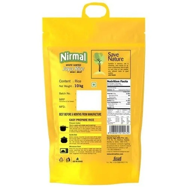 Nirmal White Sorted Jaya Rice, 10 kg - 10 kg