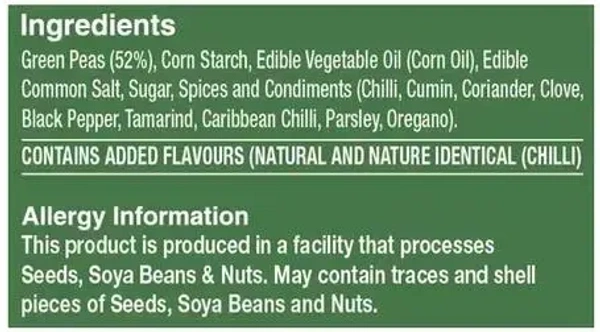 Cornitos Coated Green Peas Hot& Spicy, 28g - 28g