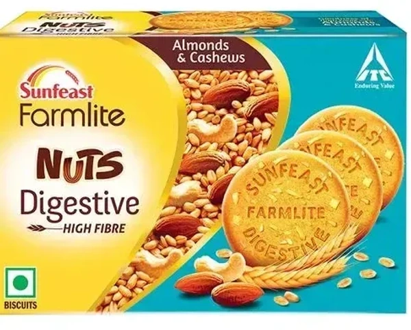 Farmlite Sunfeast Farmlite Nuts Digestive Hi Fibre Biscuits, 250g