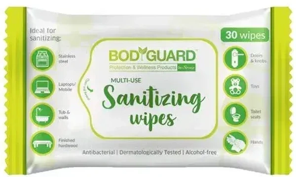 Bodyguard BodyGuard Anti Bacterial Disinfectant Sanitizing Wipes Alcohol Free, 30 pcs