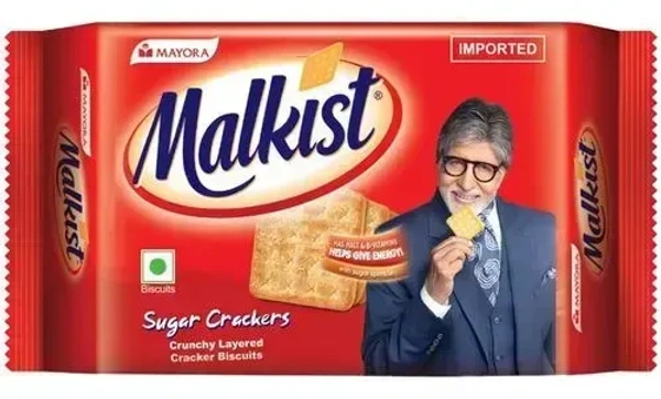 Malkist Sugar Crackers Biscuits Pouch, 135g - 150g