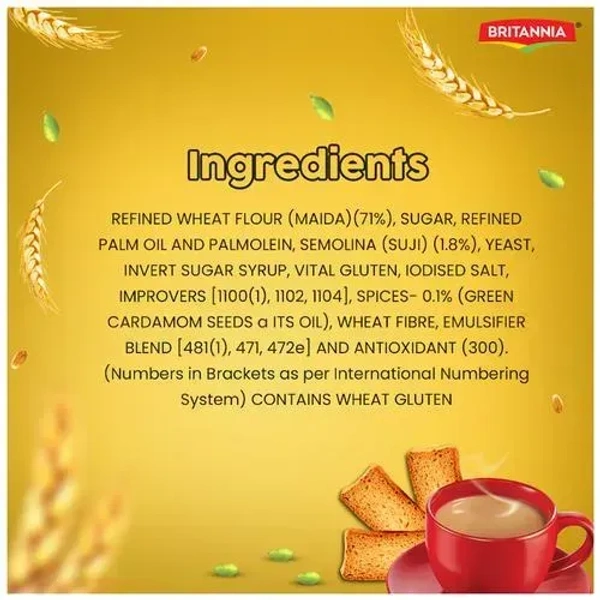Britannia Toastea Premium Bake Rusk Pouch, 300g - 300g
